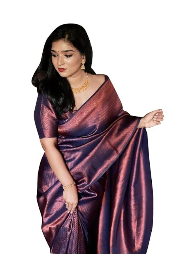 Avantika Fashion Women's Kanjivaram Soft Semi Silk Banarasi Sarees With Blouse Piece. - Image 1