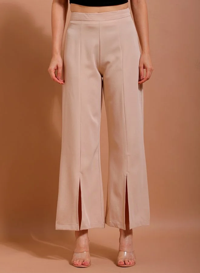 Freehand Women Flared Solid Mid-Rise Pants