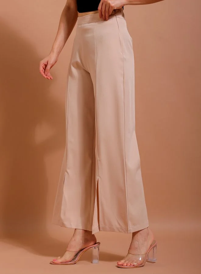 Freehand Women Flared Solid Mid-Rise Pants