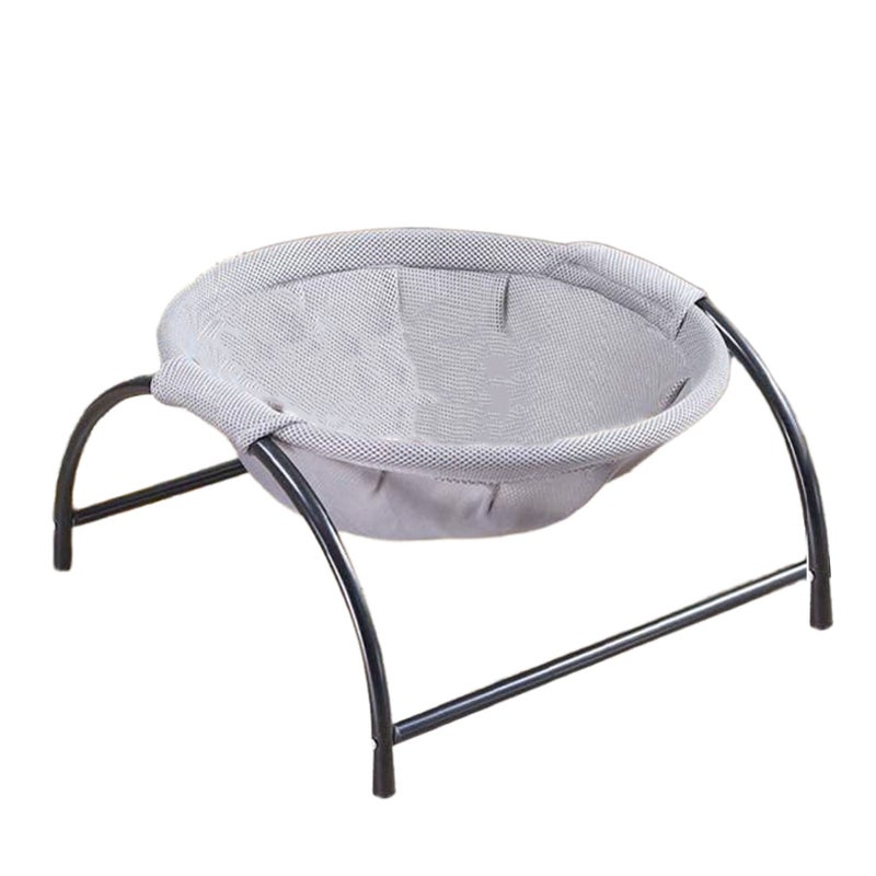 Elevated Cat Hammock Bed Comfortable Breathable Removable Raised Standing Pet Sleeping Bed for Home Grey - Image 3