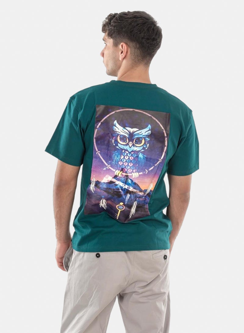 T-shirt 'lucky Owl' Green