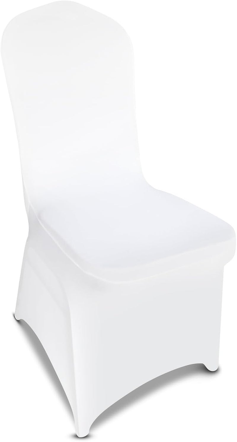 100 Pieces White Chair Covers - Stretch Polyester Spandex Slipcovers for Events - Image 1