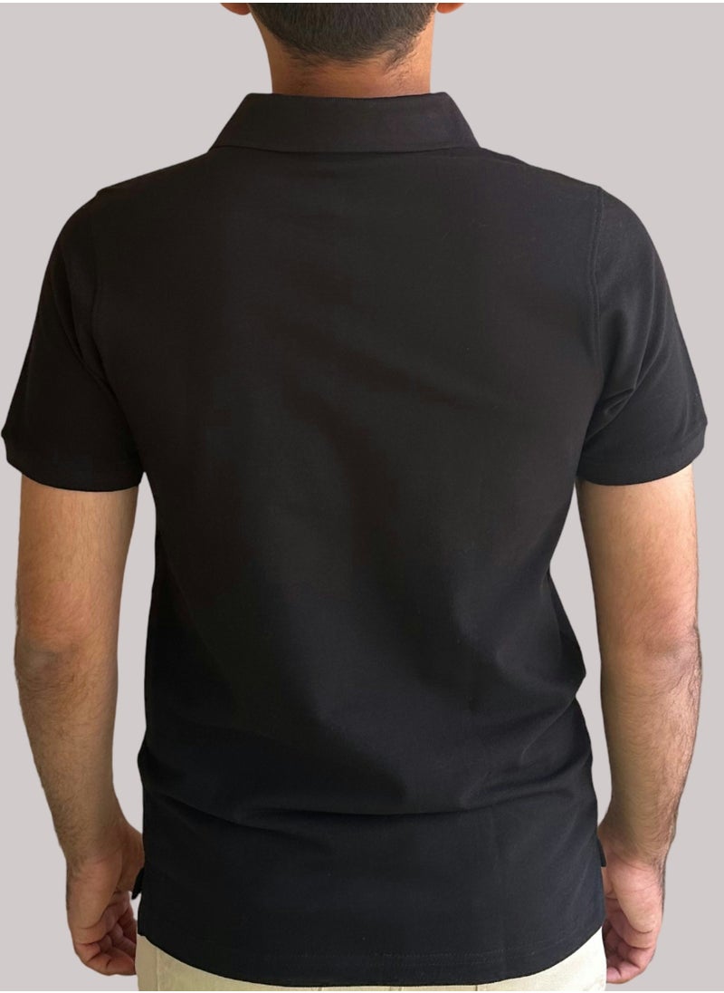 Horse Polo - Horse Polo Classic Polo Shirt, Black - Image 1