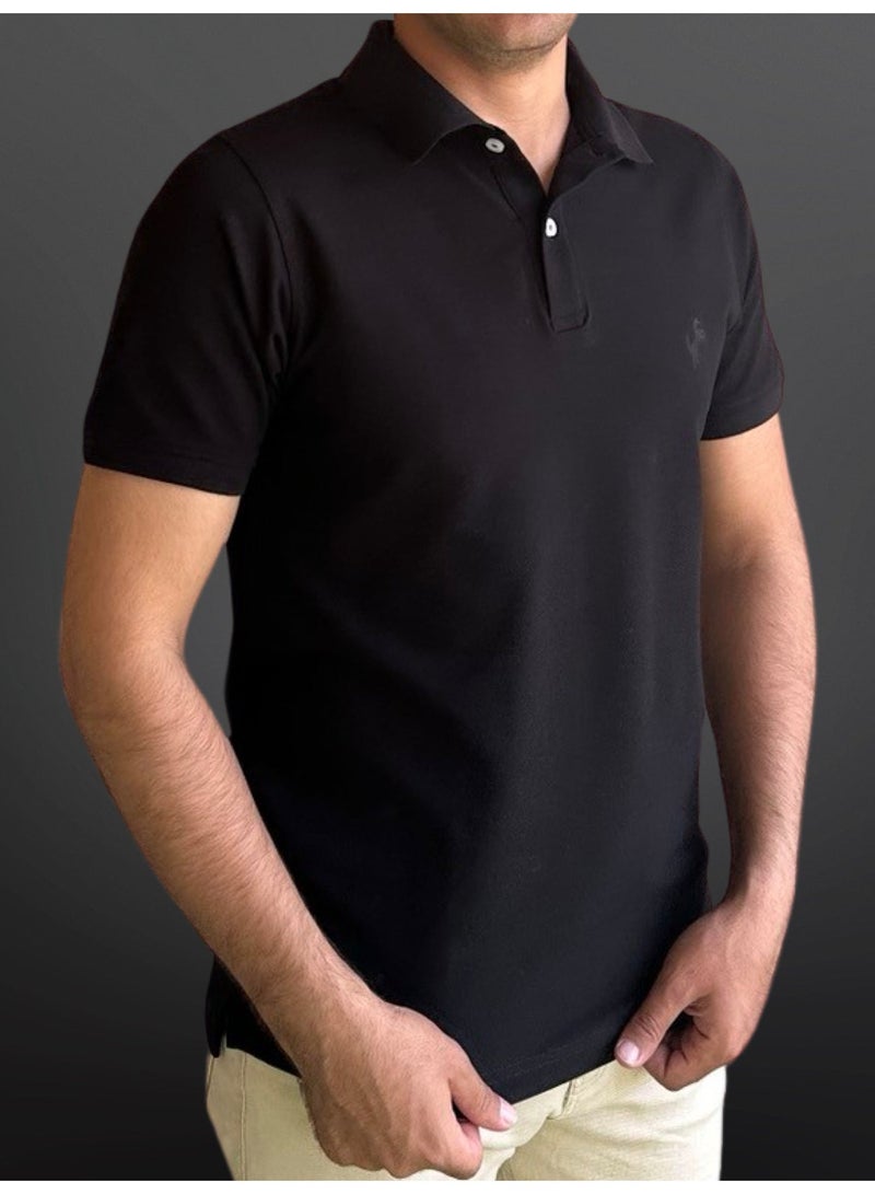 Horse Polo Polo Shirt Classic, Black - Image 5