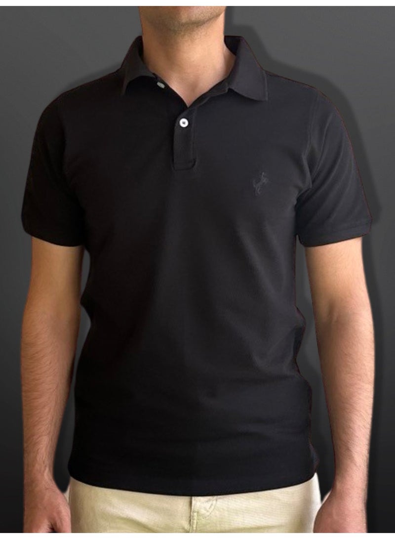 Horse Polo Polo Shirt Classic, Black - Image 2