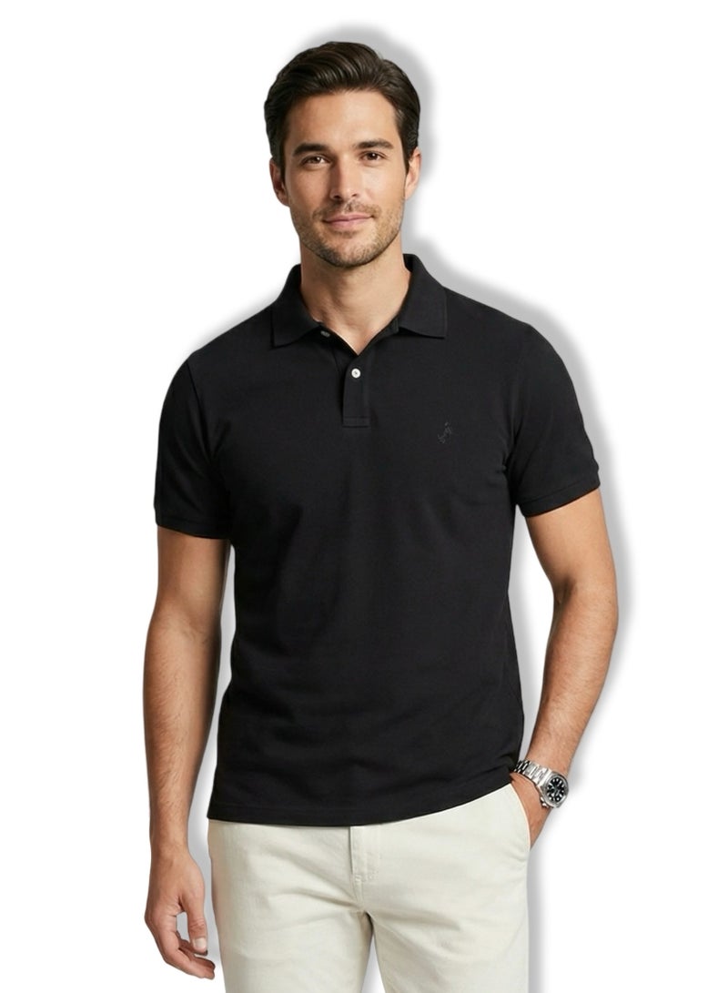 Horse Polo Polo Shirt Classic, Black - Image 1