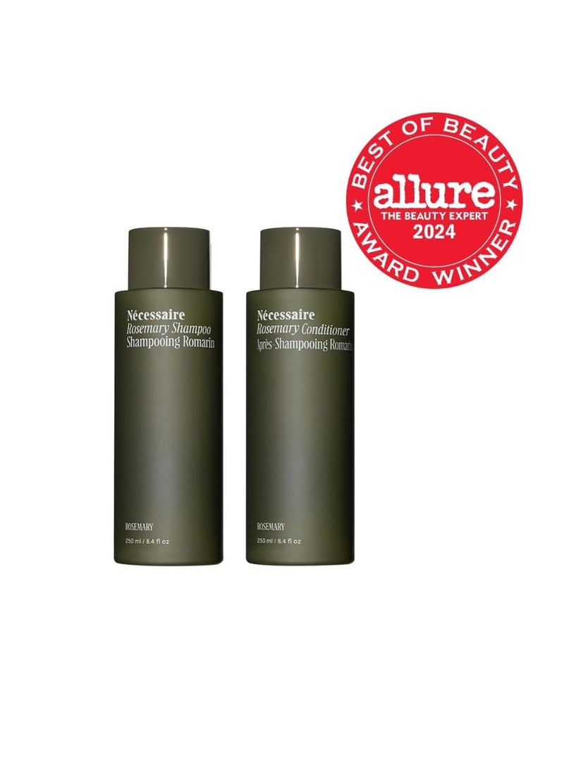 Necessaire Nécessaire Rosemary Hair Duo - Rosemary Shampoo and Conditioner for Women + Men. Rosemary Oil + Proteins For Stronger Hair. Good for All Hair Types/Textures. 250 ml / 8.4 fl oz  - Image 2