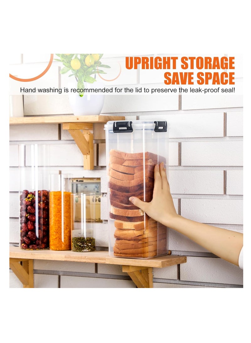 SOLARAE 2Pcs Bread Box, Bread Storage Container with Tray for Kitchen Countertop, Plastic Bread Box with Airtight Lid, Loaf Bread Keeper, Sandwich Bread Dispenser, Bread Saver, Bread Holder for Homemade Bread - Image 2