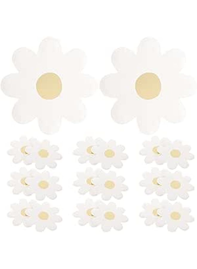 Daisy Paper Plates 20pcs Disposable Flower Shaped Birthday Serving Dinnerware - Image 1