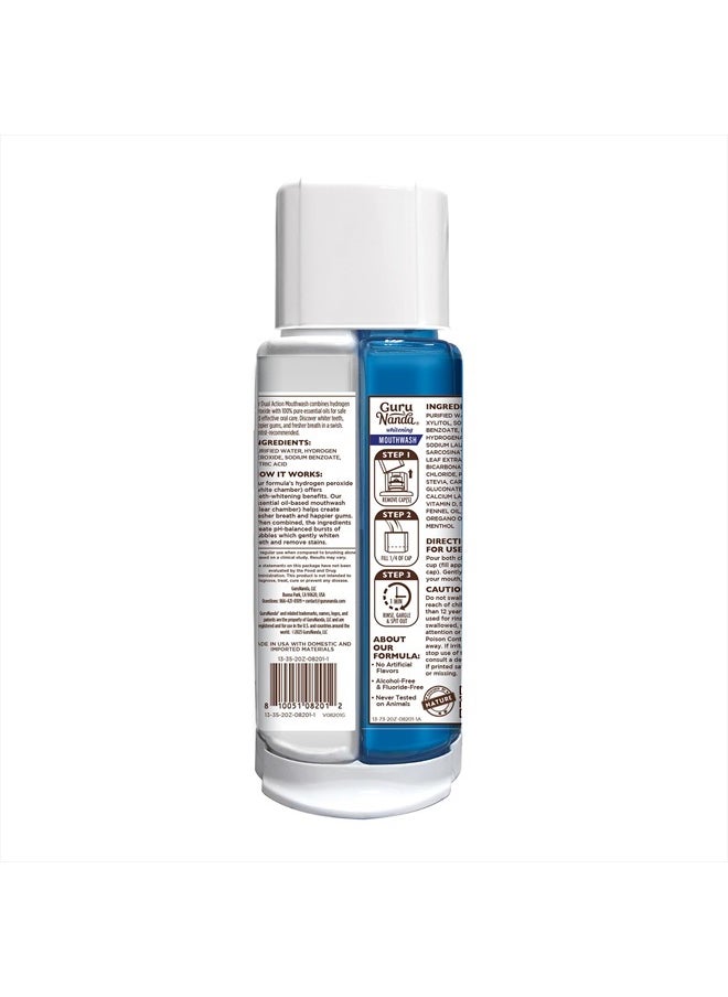 GuruNanda - Teeth Whitening Dual Barrel Oxyburst Mouthwash - Alcohol & Fluoride Free, Hydrogen Peroxide to Promote Whiter Teeth - Wild Mint - 20 Fl Oz - Image 1