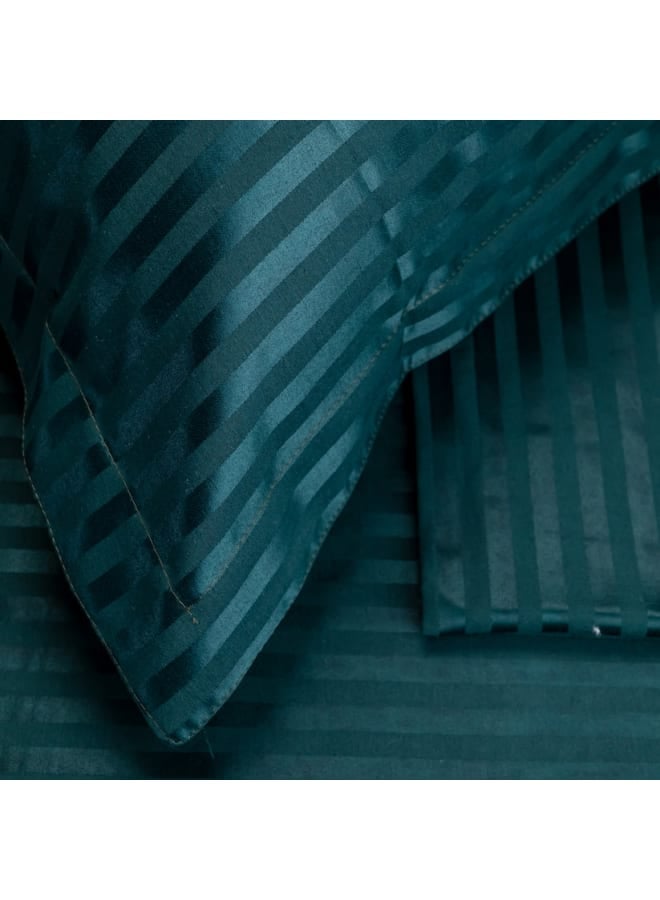 ب كومفورت  طقم ملاية أستك استرايب اخضر زيتي - Image 2