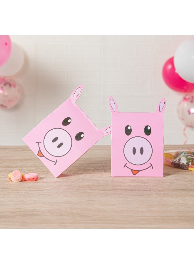 Restaurantware Pastry Tek 4 x 2 x 5 Inch Farm Animal Party Bags, 100 Pig Barnyard Party Favor Bags - Tab-Lock Closure, Shipped Flat, Paper Farm Animal Candy Bags, For Farm-Themed Parties Or Birthdays,  - Image 3