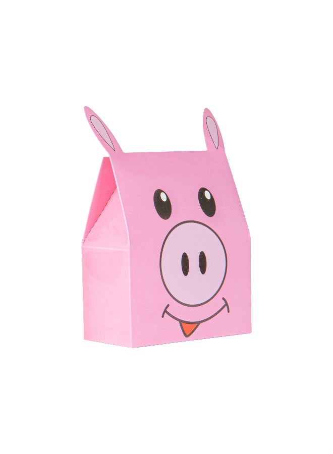 Restaurantware Pastry Tek 4 x 2 x 5 Inch Farm Animal Party Bags, 100 Pig Barnyard Party Favor Bags - Tab-Lock Closure, Shipped Flat, Paper Farm Animal Candy Bags, For Farm-Themed Parties Or Birthdays,  - Image 2