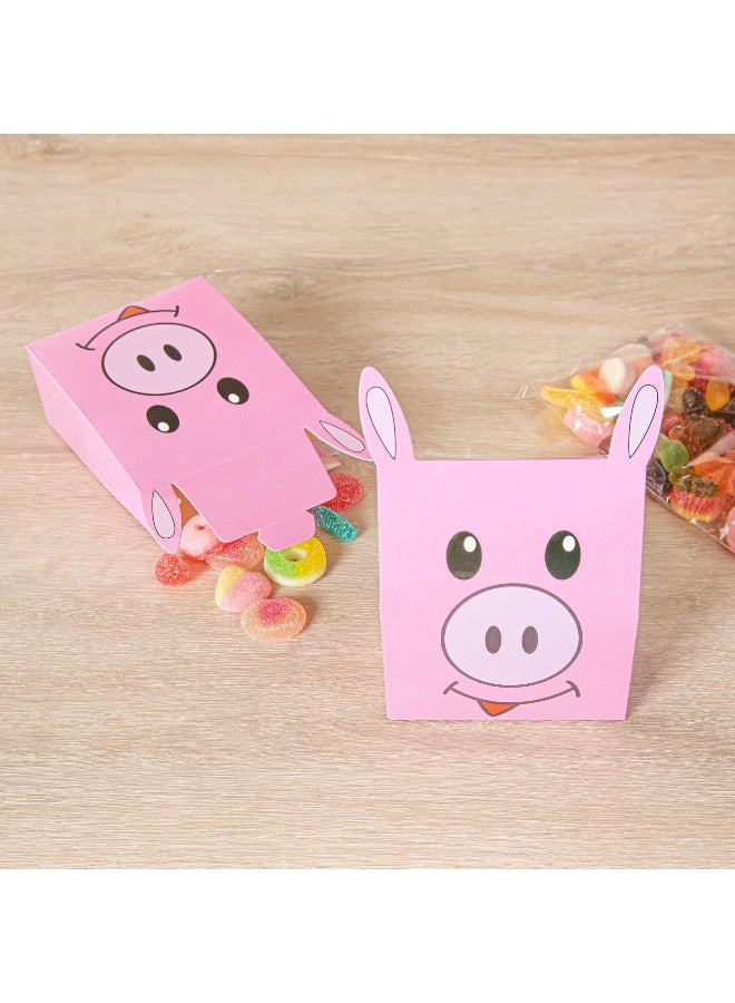 Restaurantware Pastry Tek 4 x 2 x 5 Inch Farm Animal Party Bags, 100 Pig Barnyard Party Favor Bags - Tab-Lock Closure, Shipped Flat, Paper Farm Animal Candy Bags, For Farm-Themed Parties Or Birthdays,  - Image 4
