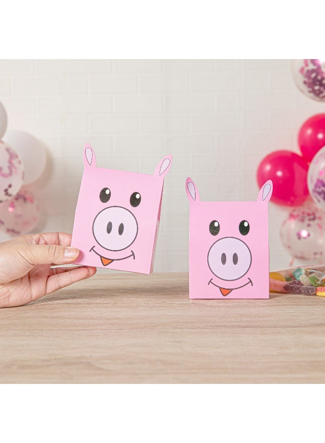 Restaurantware Pastry Tek 4 x 2 x 5 Inch Farm Animal Party Bags, 100 Pig Barnyard Party Favor Bags - Tab-Lock Closure, Shipped Flat, Paper Farm Animal Candy Bags, For Farm-Themed Parties Or Birthdays,  - Image 5