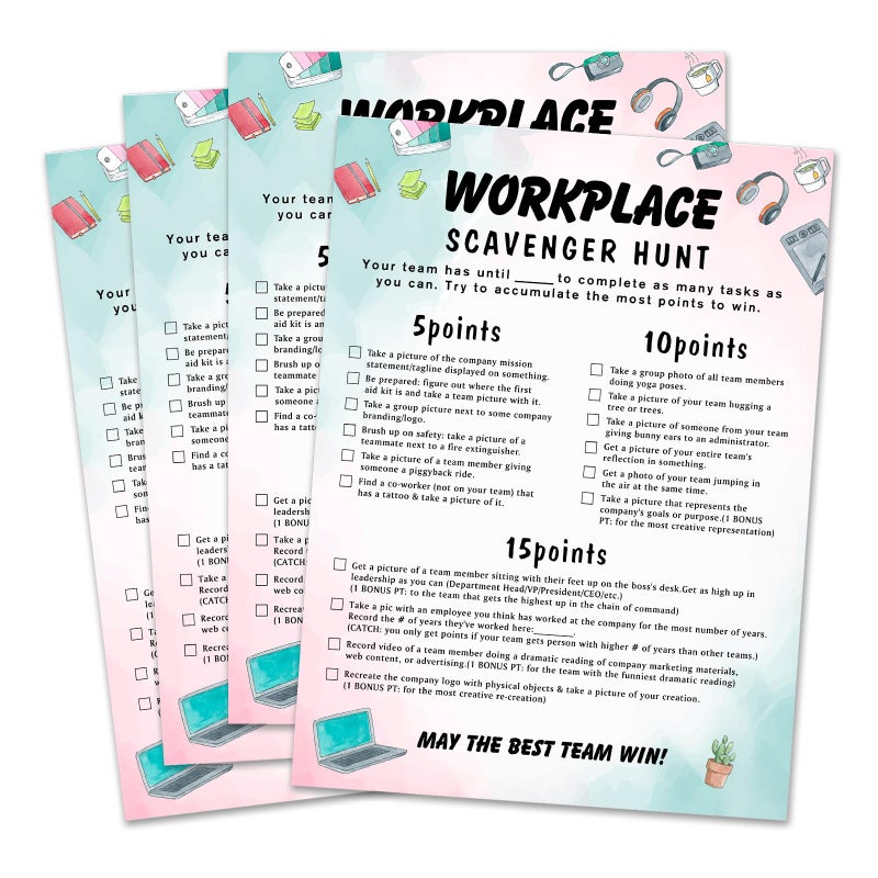 QOFO Work Party Photo Scavenger HuntOffice Party Game Ice Breaker ChallengeWorkplace Scavenger HuntTeam Building Games for Work AdultsCoWorker Group Ice Breaker GameFactory Team Building GameQ5 - Image 2