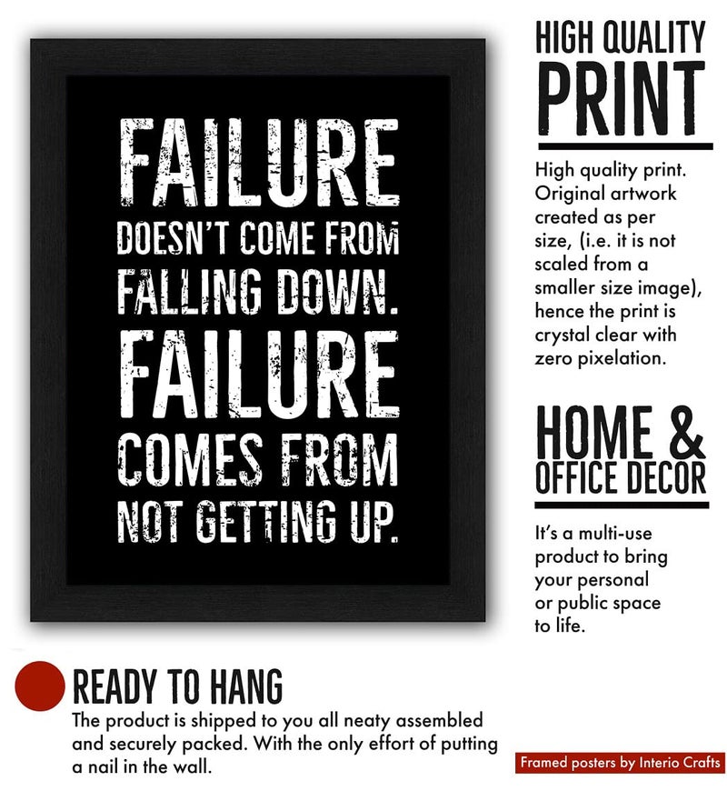 Interio Crafts Motivational Wall Frames - Inspirational Quotes Poster For Office And Home Room Decor (Frame Size :13"X10" Inches,Black) - Image 3