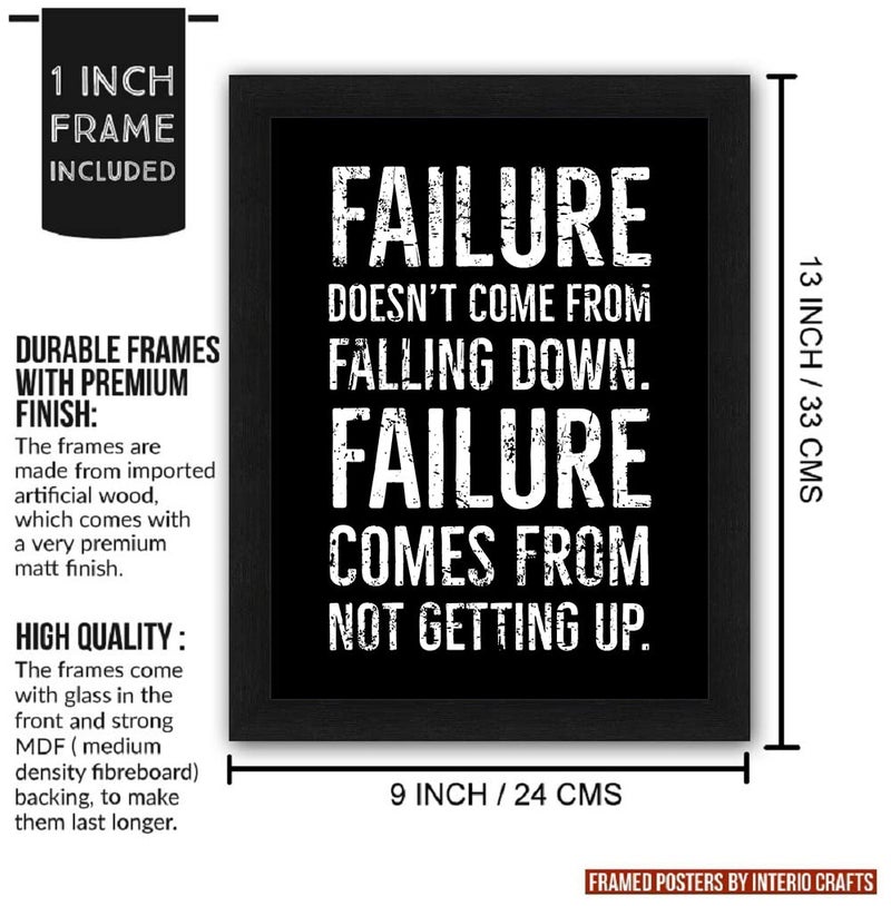 Interio Crafts Motivational Wall Frames - Inspirational Quotes Poster For Office And Home Room Decor (Frame Size :13"X10" Inches,Black) - Image 4