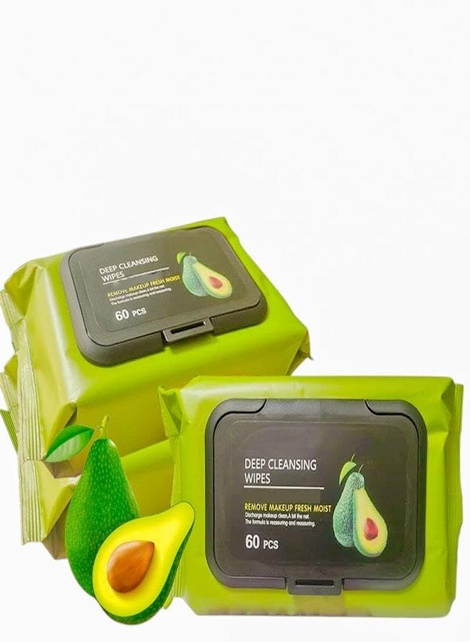 REXOTEX Avocado Makeup Remover Facial Wipes Moisturizing Deep Cleaning Wipes Cucumber & Vitamin E Makeup Remover Wipes Hydrating, Refreshing, Soothing - Image 1