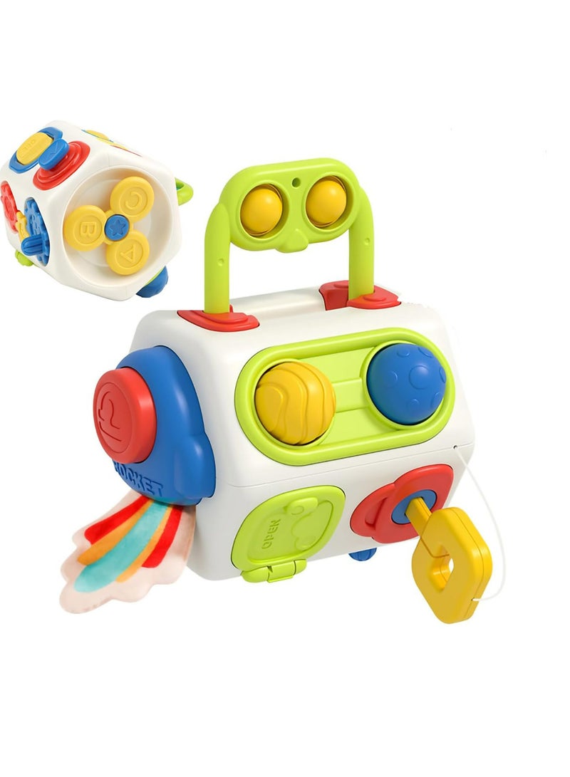 CMGTYYD Busy Cube for Toddlers 1-3, 9 in 1 Busy Board Montessori Toys, Travel Toy and Fidget Busy Board, Baby Gifts for 18 Months - Image 1