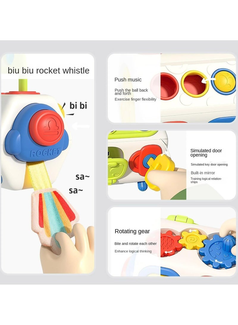 CMGTYYD Busy Cube for Toddlers 1-3, 9 in 1 Busy Board Montessori Toys, Travel Toy and Fidget Busy Board, Baby Gifts for 18 Months - Image 3