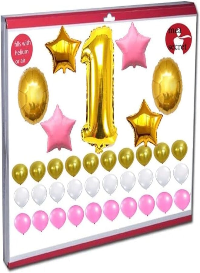 secret first birthday gold balloon - 37pcs-2724705850354
