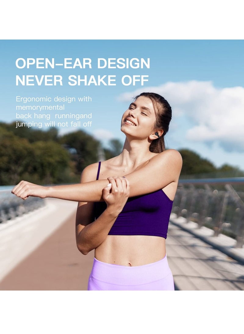 Excefore Bluetooth Headphones, Open Ear Headphones Long endurance Playback Wireless Earbuds With Wireless Charging Case And Earhooks for Sports Running Workout Game voice call  - Image 4