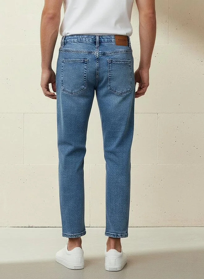 Splash FAV BLUE Men Regular Fit Mid Rise Cropped Jeans for Men | Best Price UAE