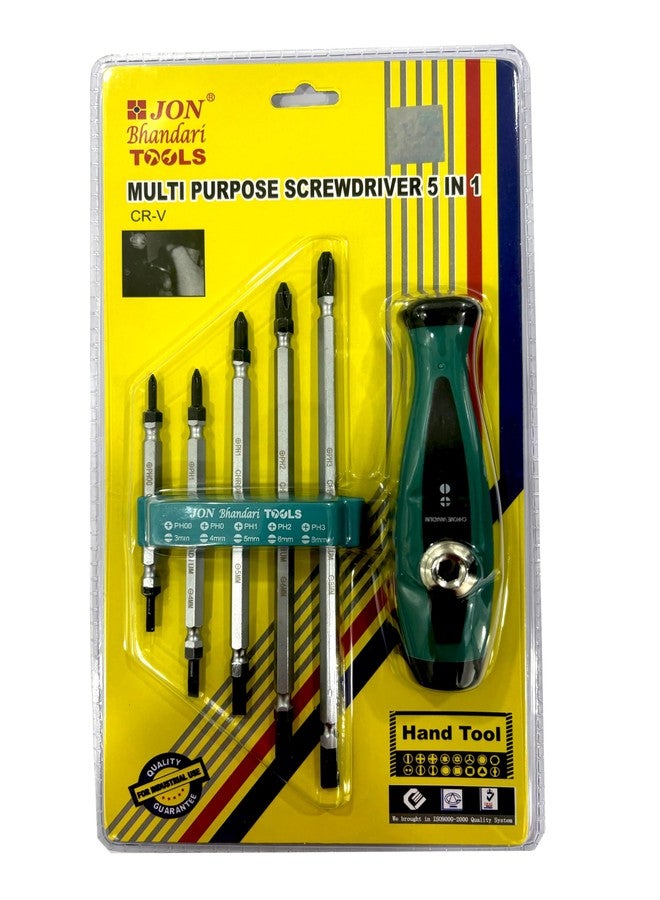 Jon Bhandari Tools 5-in-1 Screwdriver Set | Slotted (3mm-8mm) & Phillips (PH00-PH3) | Multipurpose Precision Tool Kit for Home, Electrical & DIY Use - Image 5