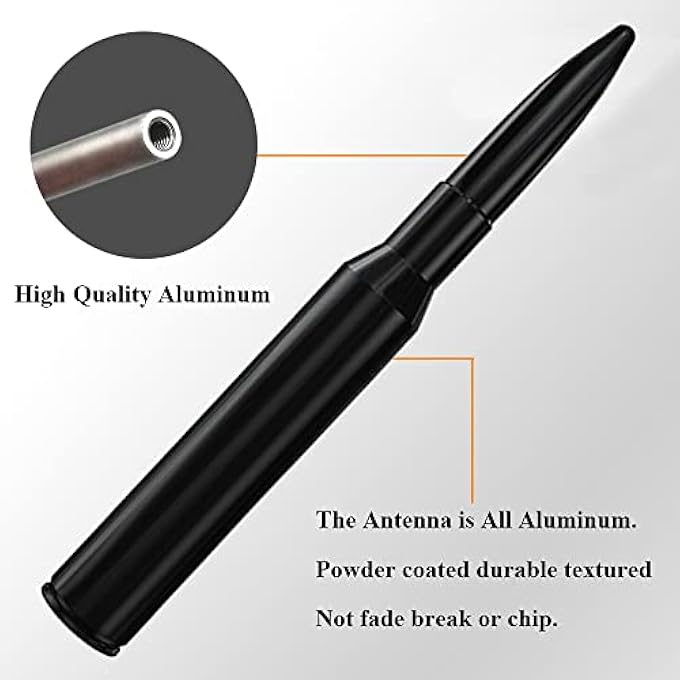rayihni 50 Cal Bullet Aluminum Antenna Replacement for Toyota Truck (FJ Cruiser (2007-2014)) - Image 3