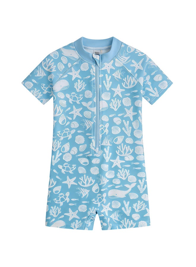 Children's Anti-chlorine Sun-protective One-piece Swimsuit For Boys And Girls, Holiday Swimwear, High-elastic Quick-dry One-piece Swimsuit For Babies