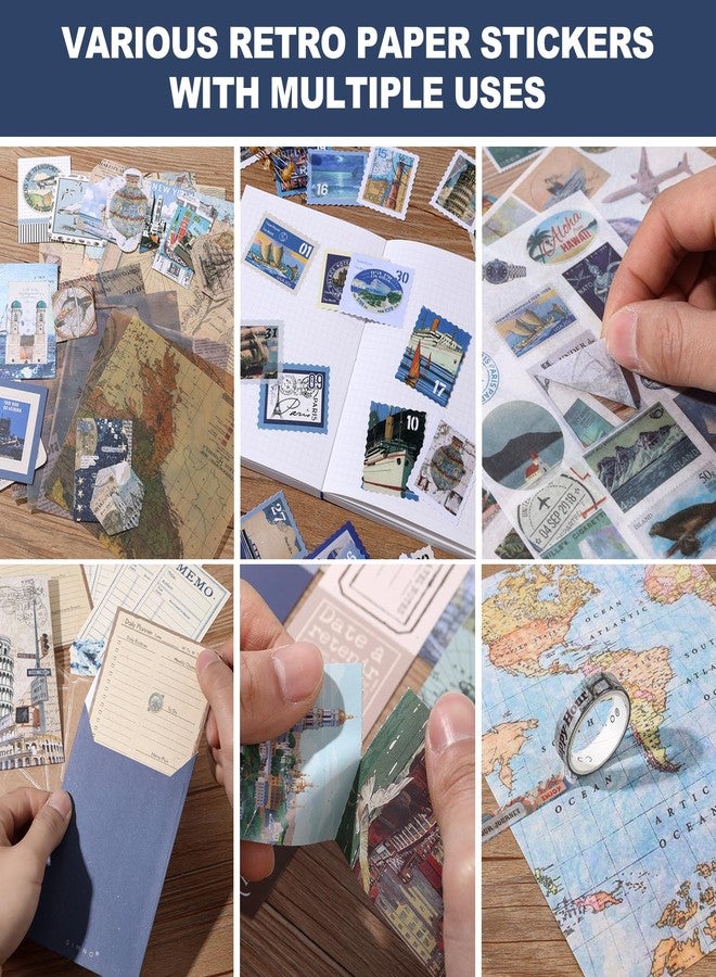 Auguro World Travel Scrapbook Kit A6 Grid Notebook Stationery Junk Journal Kit Scrapbooking Supplies Kit Craft DIY Gift for Adult Teen Girl - Image 3