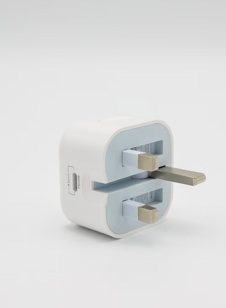 SONIC JEEM AE-Sonic Gym 20W Fast Charging Wall Charger with Smart PD TYPE-C Port - Image 2