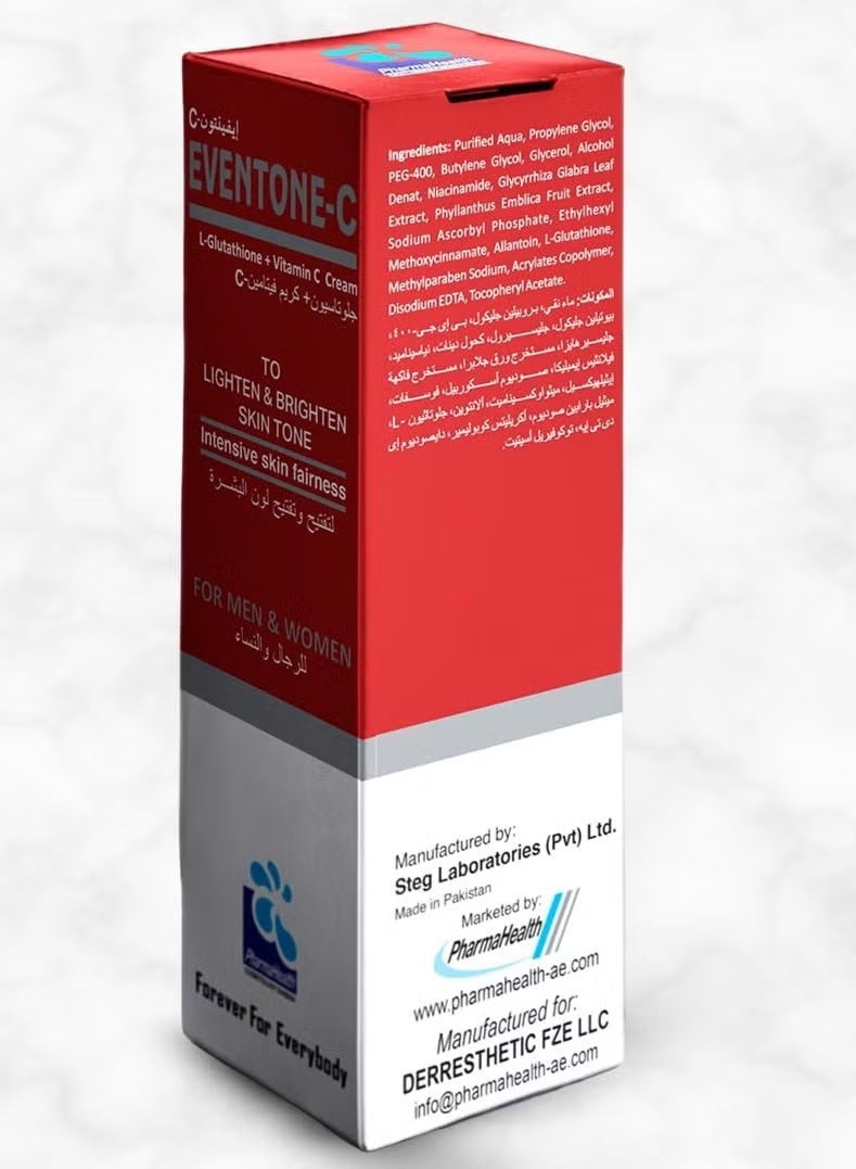 PharmaHealth Eventone-C L-Glutathione + Vitamin C Skin Darkness Treatment Cream For Men and Women 30g - Image 3