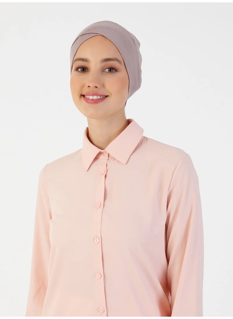 إيكاردين Combed Cotton Wide Size Cross-over Bonnet - Smoke Rose -