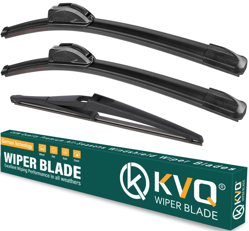 KVQ Windshield Wiper Blades Replacement for Nissan Kicks 2018 2019 2020 2021 2022 2023Original Equipment Replacement Front Rear Wiper Blade Set 26 16 12 Set of 3