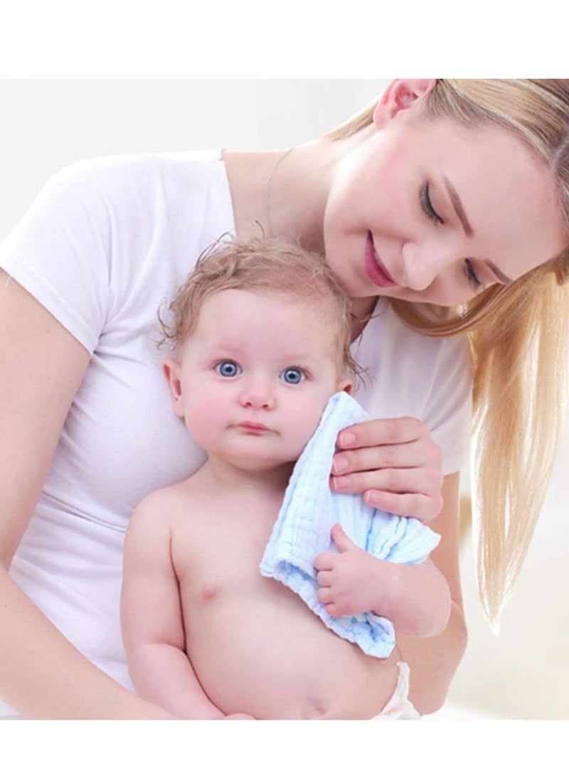 10 Pack Baby Muslin Cloth, Wash Cloth Cotton Soft Towels Set Reusable Squares Cleaning for Bath Bibs and Hands Unisex Wipes Nursing Towel - Image 2