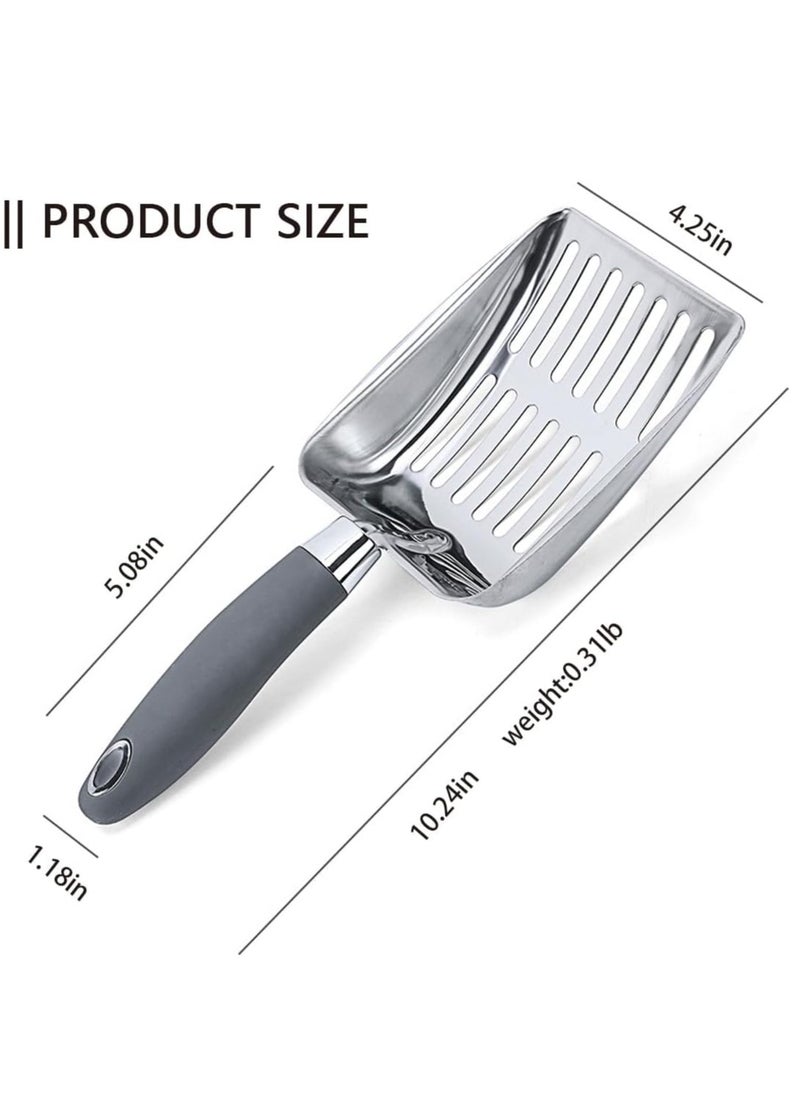 GUDOO - Stainless Steel Cat Litter Scoop Durable and Heavy Duty Kitty Litter Scoop Comfy Sifting  Lifter for Kitty Litter Box - Image 1