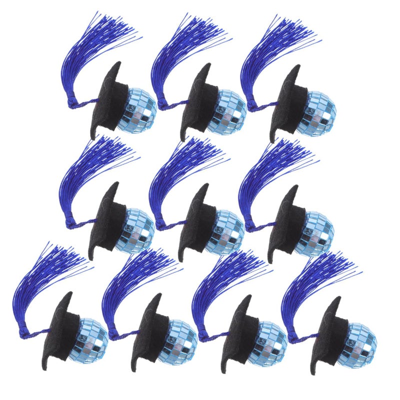 10 Pcs Graduation Party Cupcake Toppers Tassel Cap Decorations Reusable High School Cake Decor For Events Easy To Use - Image 2