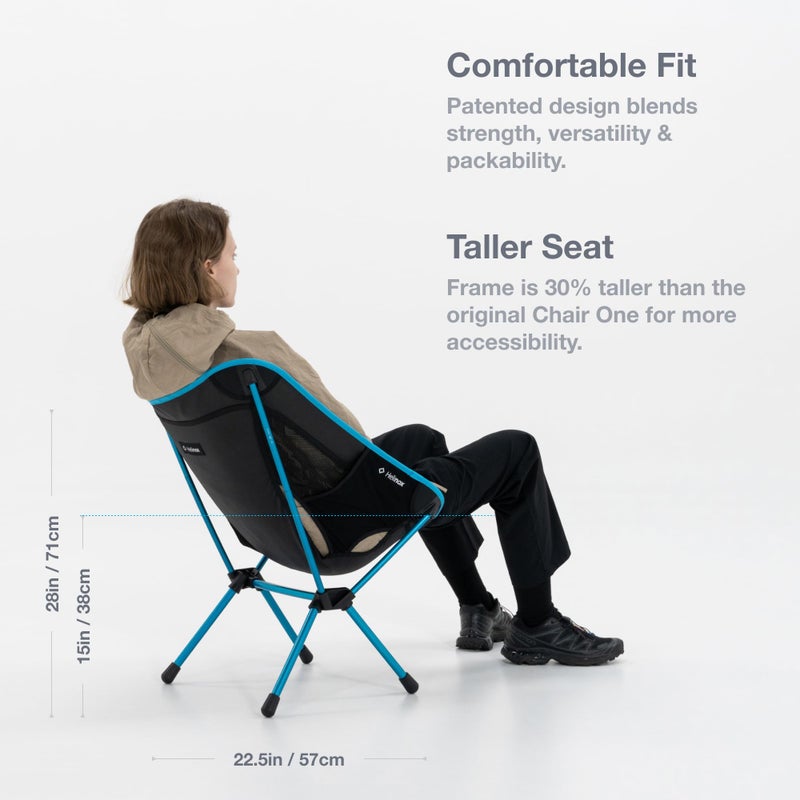 Helinox Chair One (re) High-Performance Camping Chair, Lightweight Compact Collapsible Outdoor Chairs, Backpacking, Picnic, Adventures, Black/Blue - Image 5