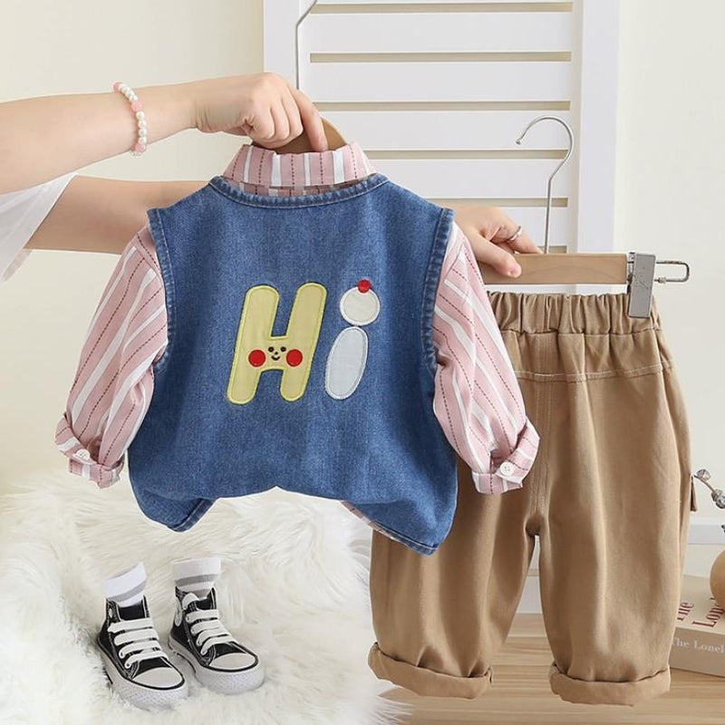 ChicPoint 3 Pcs 1-5years Boys Pants Suit - Image 2