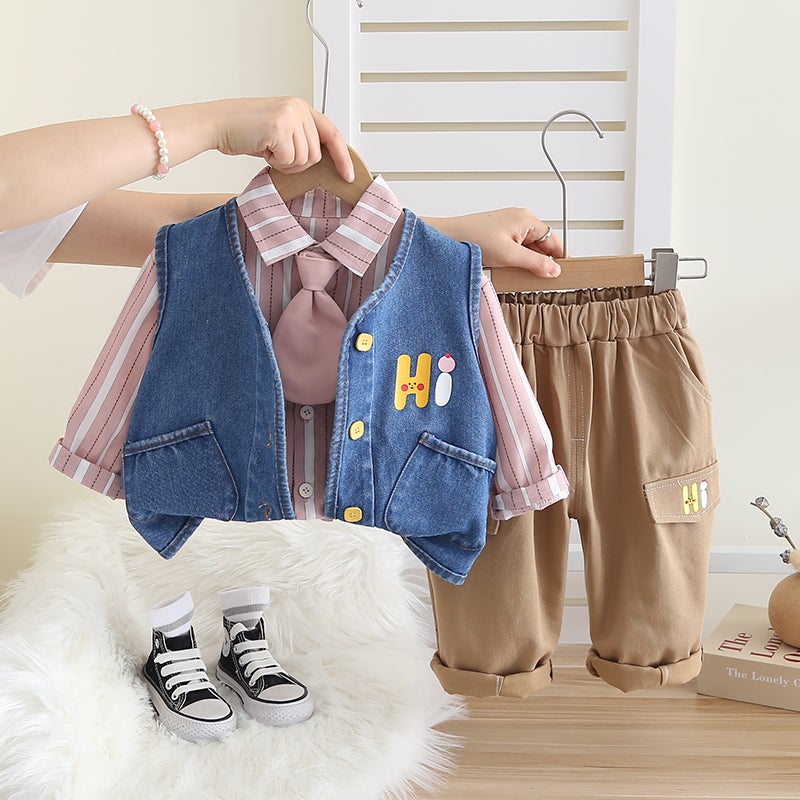 ChicPoint 3 Pcs 1-5years Boys Pants Suit - Image 1