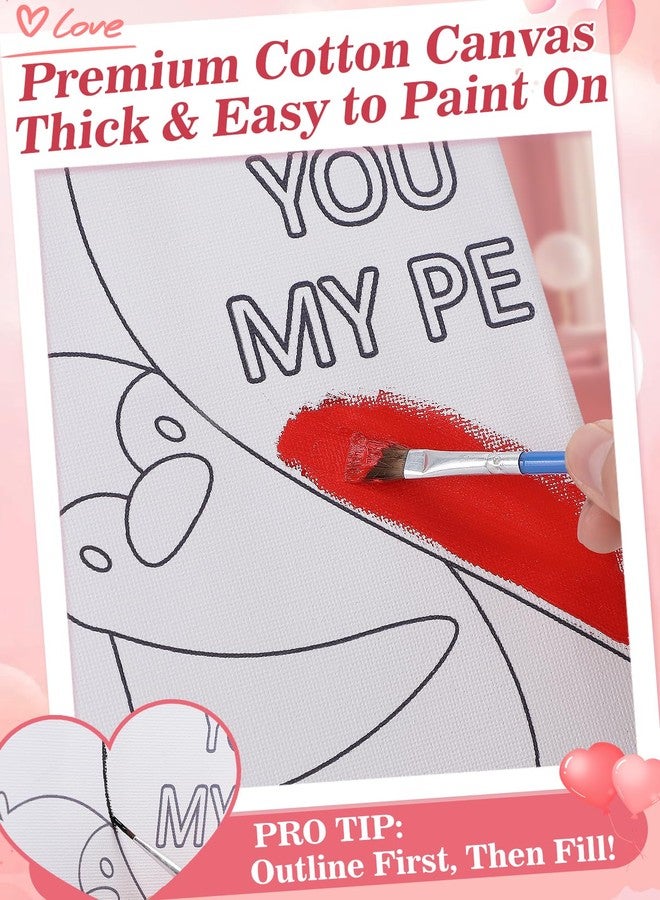Beeplove Valentines Paint and Sip Kit for Adults Couples - Date Night Pre Drawn Canvas Painting, Romantic Valentines' Day Penguin Gifts for Her Him Anniversary, 2 Pack, 7.7'' x 9.6'' - Image 4