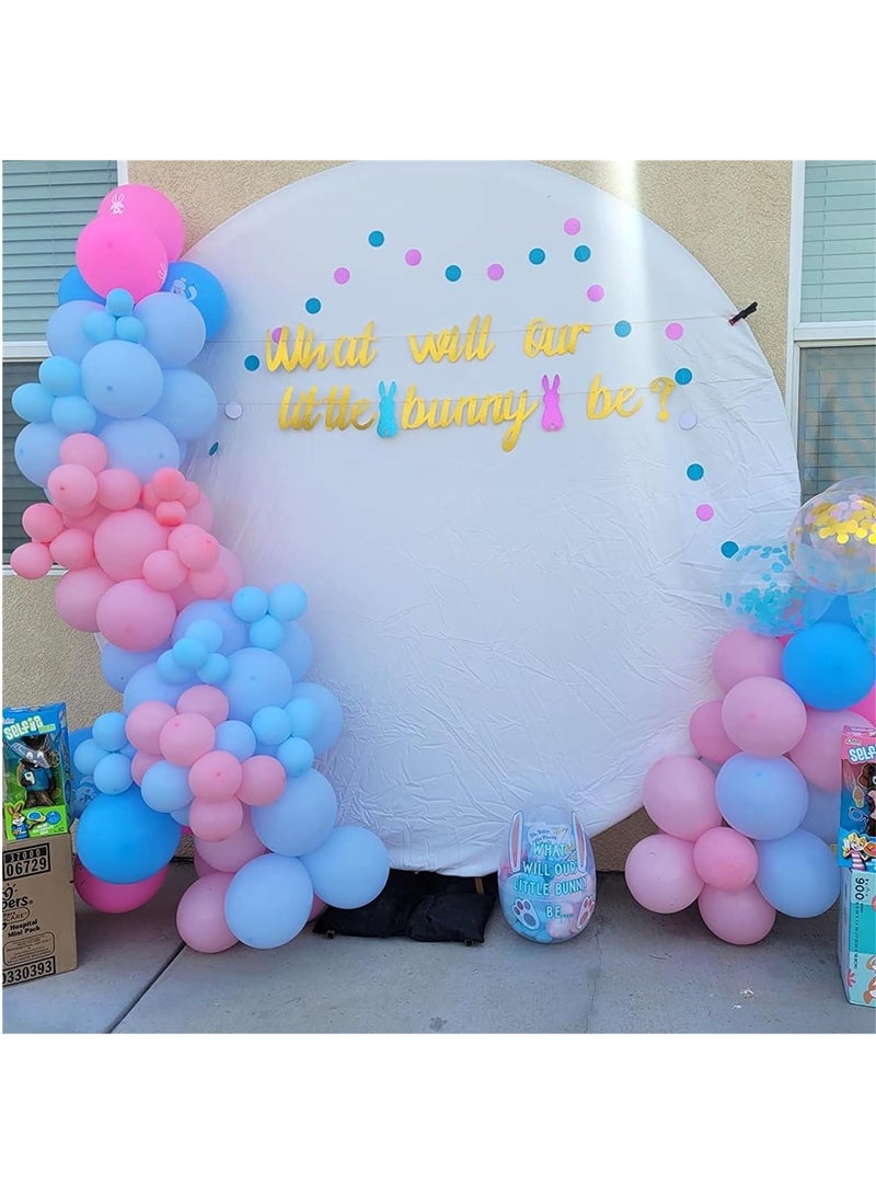 35 Pack Pastel Pale Blue Pink Confetti Latex Balloons 12 Inch Light Blue Pink Balloon Kit for Birthday Party  Baby Bridal Shower Party Decorations - Image 5