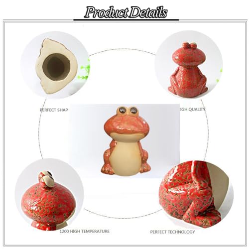 AKV Frog Toilet Bolt Caps Ceramic Toilet Bolt Covers Decorative Toilet Screw Cover Caps, Toilet Caps for Bottom of Toilet, Cute Toilet Bowl Bolt Covers for Bathroom Decor, Easy to install (Green+Red) - Image 5