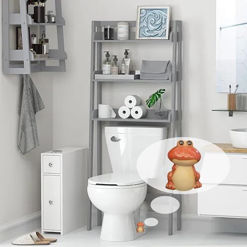 AKV Frog Toilet Bolt Caps Ceramic Toilet Bolt Covers Decorative Toilet Screw Cover Caps, Toilet Caps for Bottom of Toilet, Cute Toilet Bowl Bolt Covers for Bathroom Decor, Easy to install (Green+Red) - Image 2