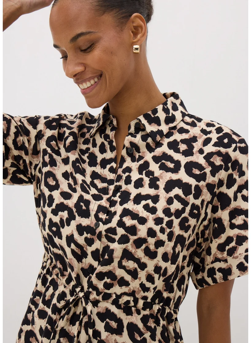 Matalan Brown Leopard Print Tie Waist Longline Shirt