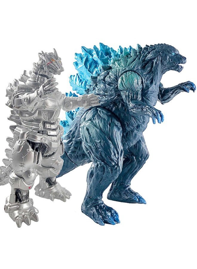 TwCare Set of 2 Mecha Godzilla Earth MechaGodzilla Kiryu Toys, Kaiju Universe Action Figures King of The Monsters Movable Joints Movie Series Soft Vinyl, Travel Bag - Image 1