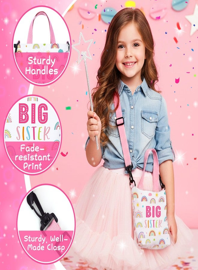 YENCHORN Big Sister Gifts for Girls Cute Promoted to New Big Sister to Be Announcement Gift Set Basket Includes 12OZ Tumbler Canvas Bag Bracelet for Little Girls Gift Ideas for Older Siblings of New Baby - Image 3