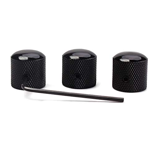KAIY Set of 3 Black Metal Guitar Control Knob, Guitar Volume Tone Control Dome Knobs, Tele Telecaster or Guitar Bass Replacement Parts - Image 3